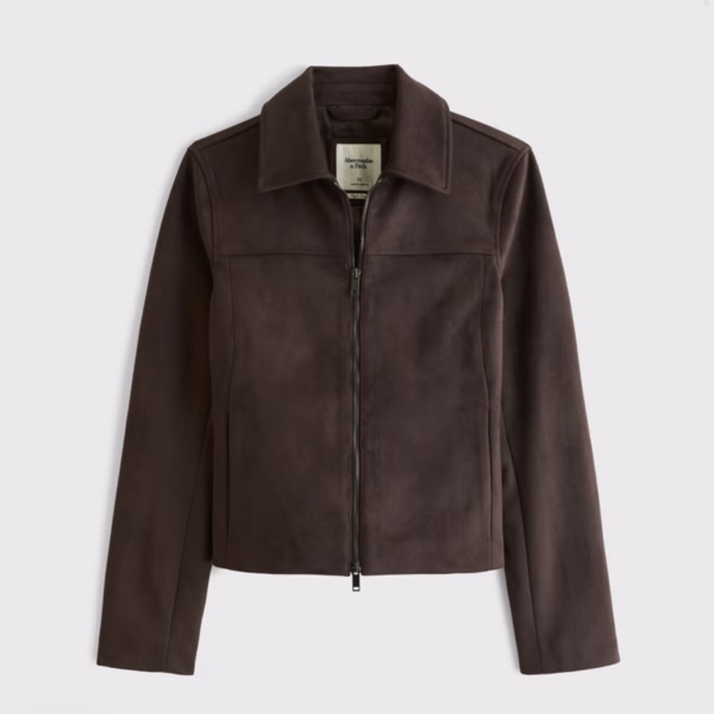 Abercrombie Slim Zip Vegan Suede Jacket